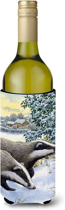 Caroline'S Treasures Badgers Two Of A Kind Wine Bottle Koozie Hugger - Thumbnail 3