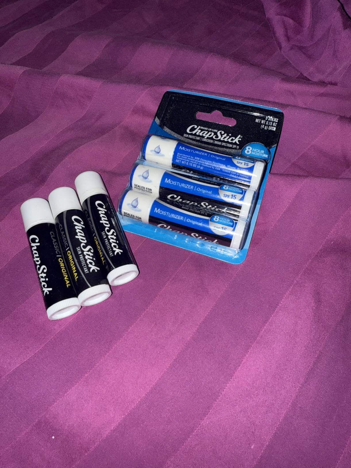 ChapStick Classic Original Lip Balm Tubes, Lip Care - 0.15 Oz (Pack of 3)