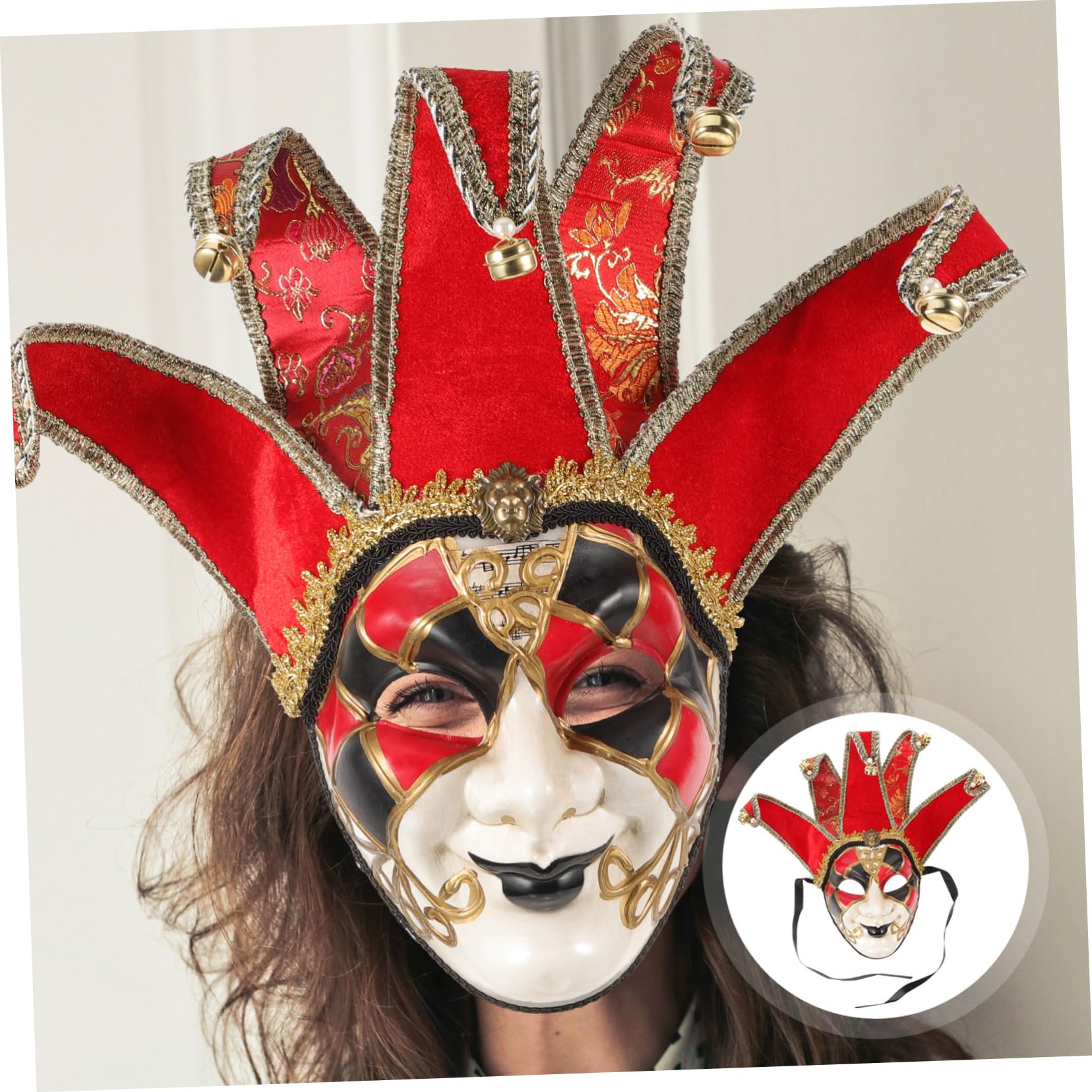 LIFKOME Maschera Veneziana in Plastica per Halloween Party Cosplay e Feste di Carnevale Leggera e Comoda da Indossare per Spettacoli e Ritratti Fotografici
