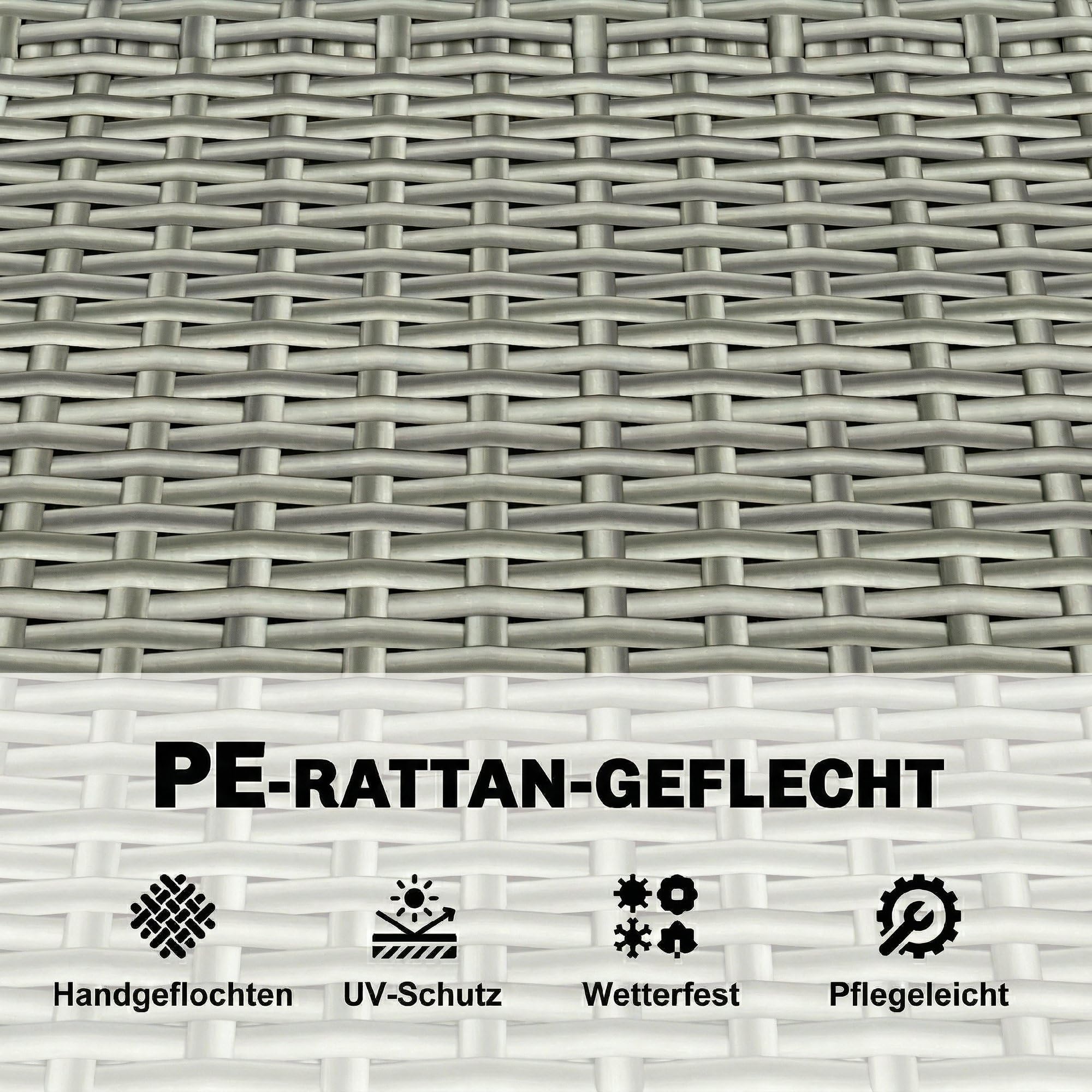Outsunny Gartenbank Polyrattan 170L 2-Sitzer Sitzbank mit Stauraum abnehmbar Kissen Reißverschluss-Innenauskleidung Akazienholz-Armlehnen, Wetterfest Truhenbank für Werkzeuge Sitzkissen Hellgrau