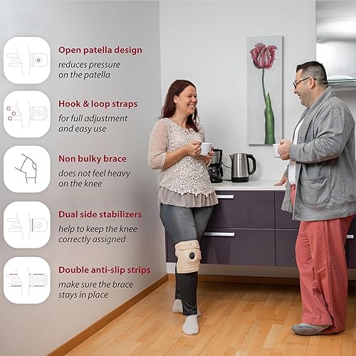 Vista 46 de KARM Rodillera de talla grande para mujeres y hombres, talla grande, soporte de rodilla ajustable para desgarro de menisco, dolor de artritis, Negro