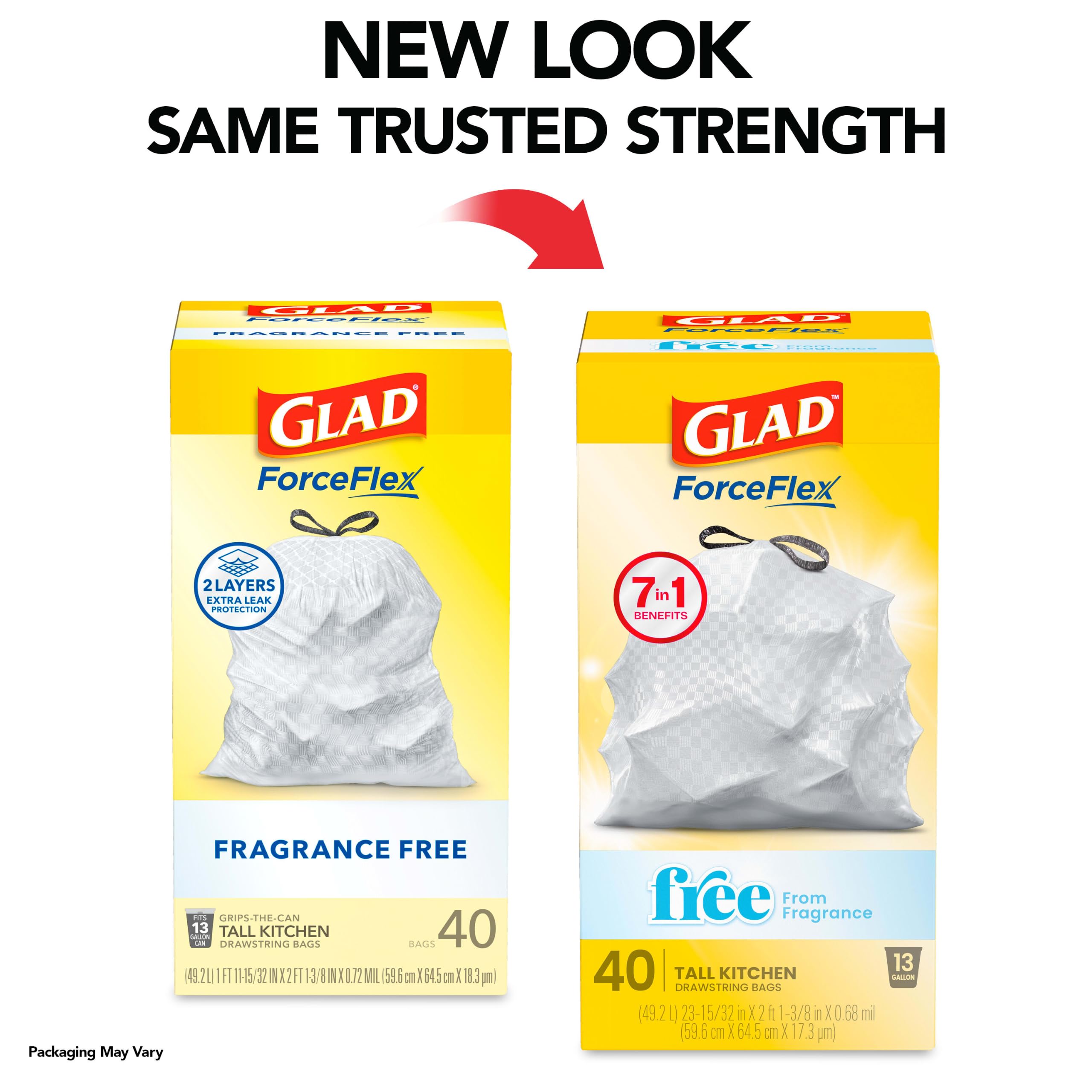 Glad ForceFlex Tall Trash Bags - 13 Gallon, 40 Count -2