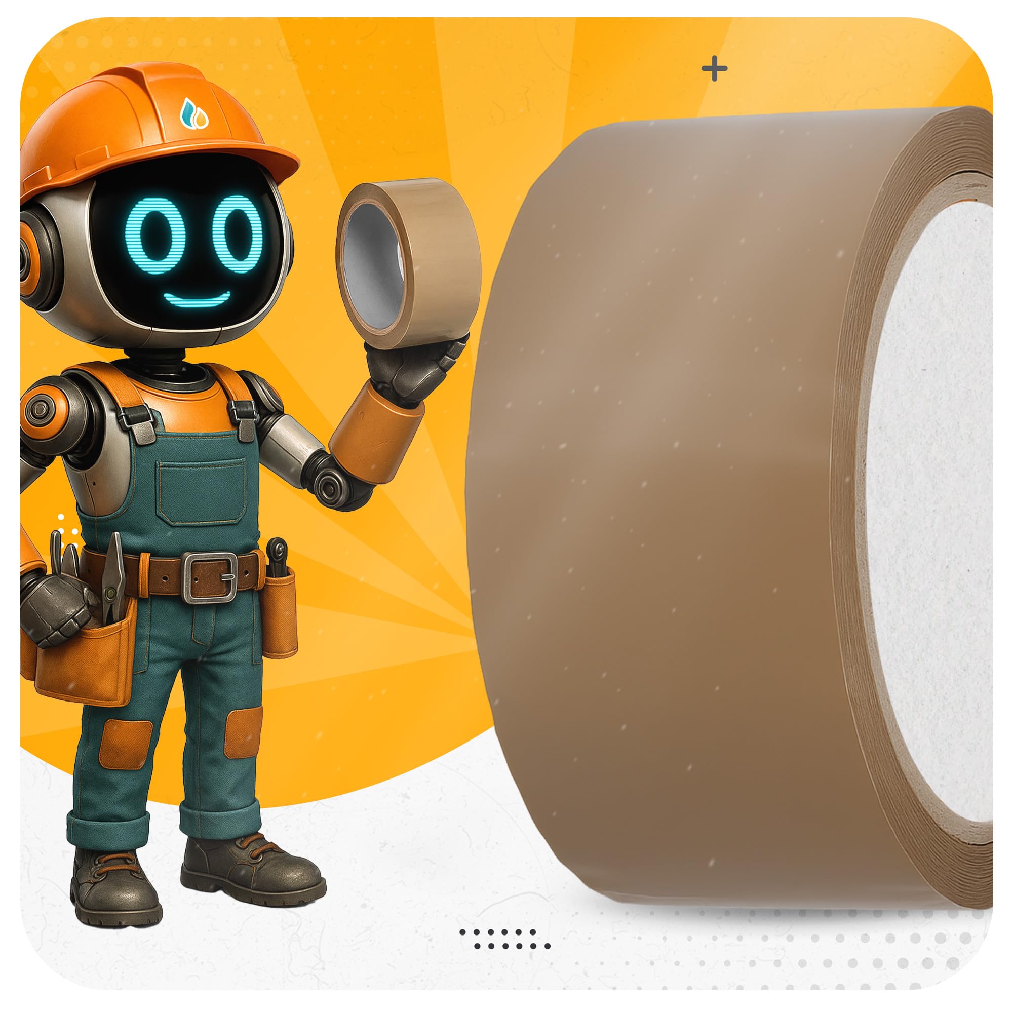 Instalguru 50x Nastro Imballaggio Marrone 48 mm 55 m Adesivo Cartone Pacchi Chiusura Acrilico Robusto Magazzino Spedizioni Ufficio Trasporto Logistica Consegne