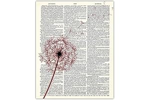 Vintage Dandelion Botanical Wall Art Prints for Farmhouse Decor