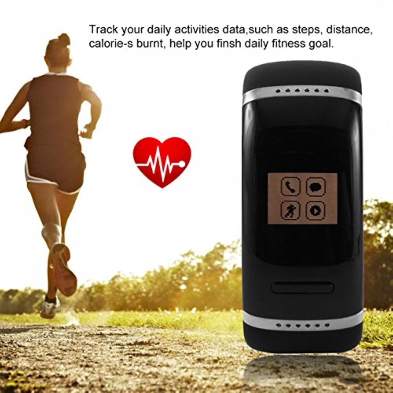 PremiumAV L12S Pedometers Digital OLED Screen Smart Bracelet (Black