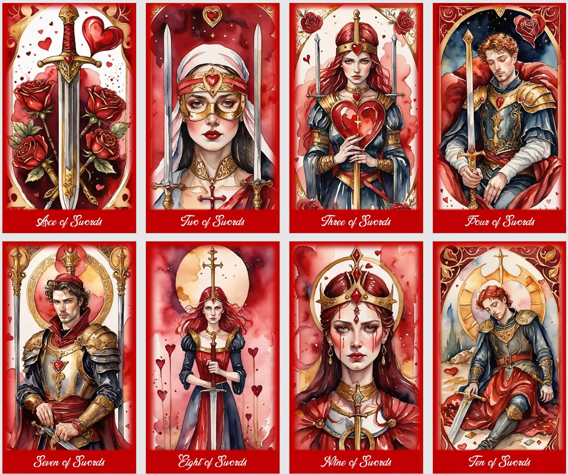 Love Tarot Cards – Jeu de 78 cartes de tarot romantique pour des lectures émotionnelles profondes