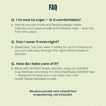 Shordy Reusable Menstrual Cups - Small & Large Comfort Period Cups | Light & heavy flow, Soft medical grade silicone, Wear up to 12 hrs, Pads disc & tampons alternative Copa menstrual