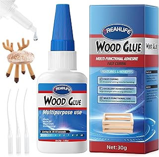 Super Glue for Wood, 30g Clear Wood Glue for Furniture Heavy Duty, Instant Adhesive for Crafts Repair Woodworking, Garden, DIY, Waterproof, Heat Resistant Tacky Adhesive