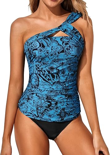 Tempt Me - Trajes de baño de dos piezas para mujer, estilo tankini, con diseño de hombro descubierto y parte inferior
