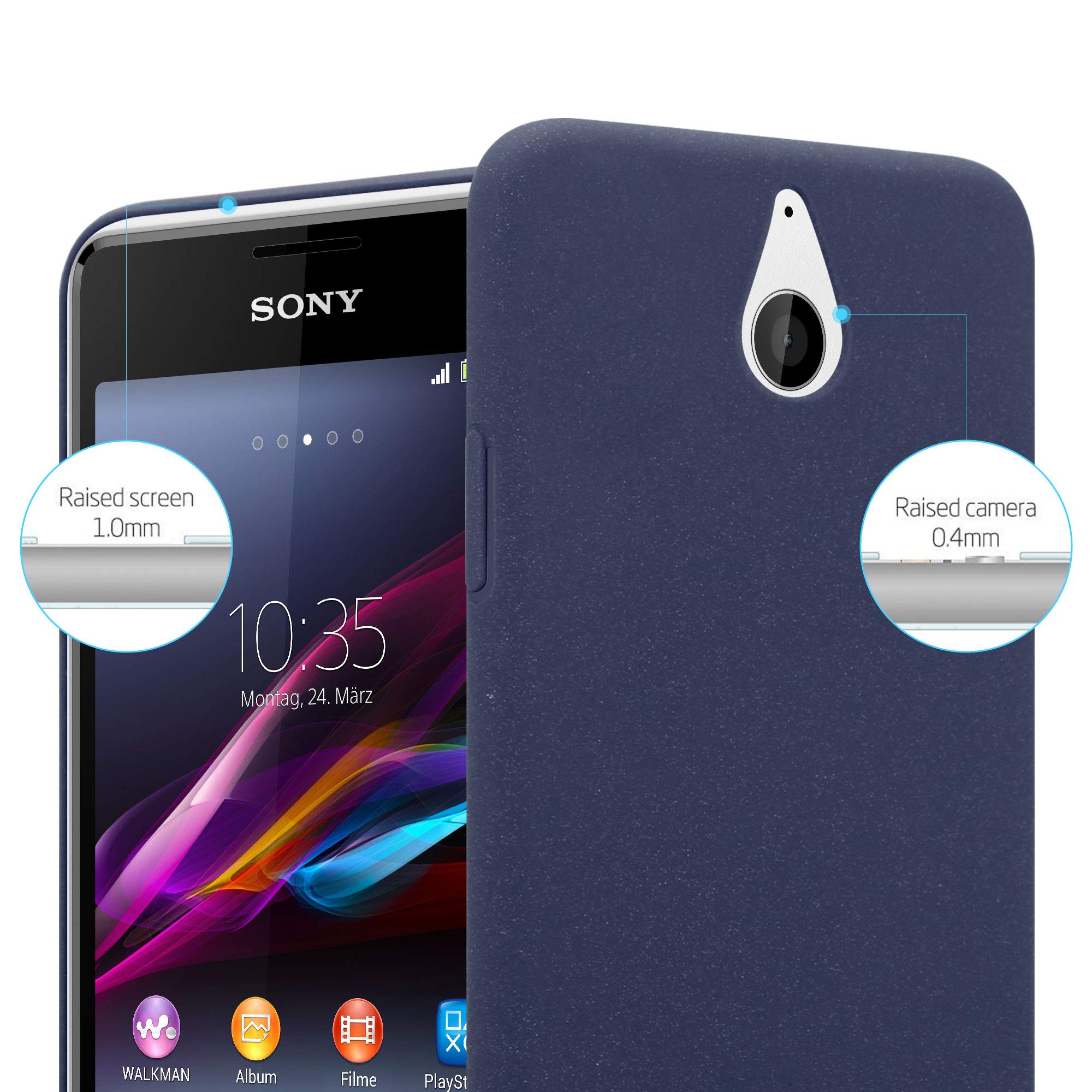 Custodia Cadorabo FROSTY NERA Per Sony Xperia E1 – Cover Rigida Sottile Con Bordo Rialzato - 4