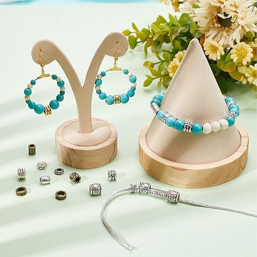 Miniatura 4 de SUNNYCLUE 1 caja de 150 cuentas de rastas, cuentas de pelo de agujero grande, cuentas de barba nórdica vikinga, cuentas de pelo africano, estilo