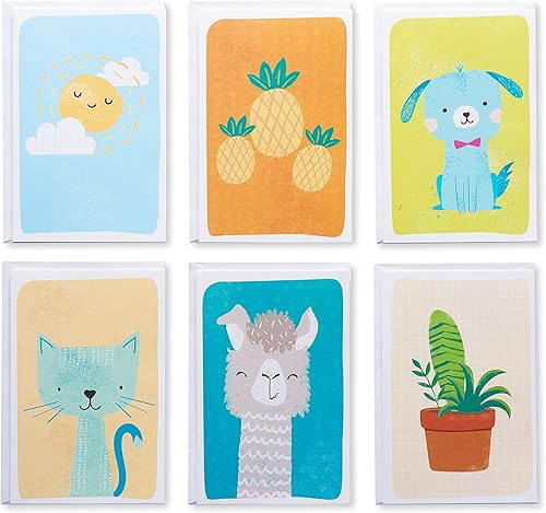 Miniatura 2 de American Greetings Tarjetas surtidas en blanco, lindos animales e iconos (48 unidades)