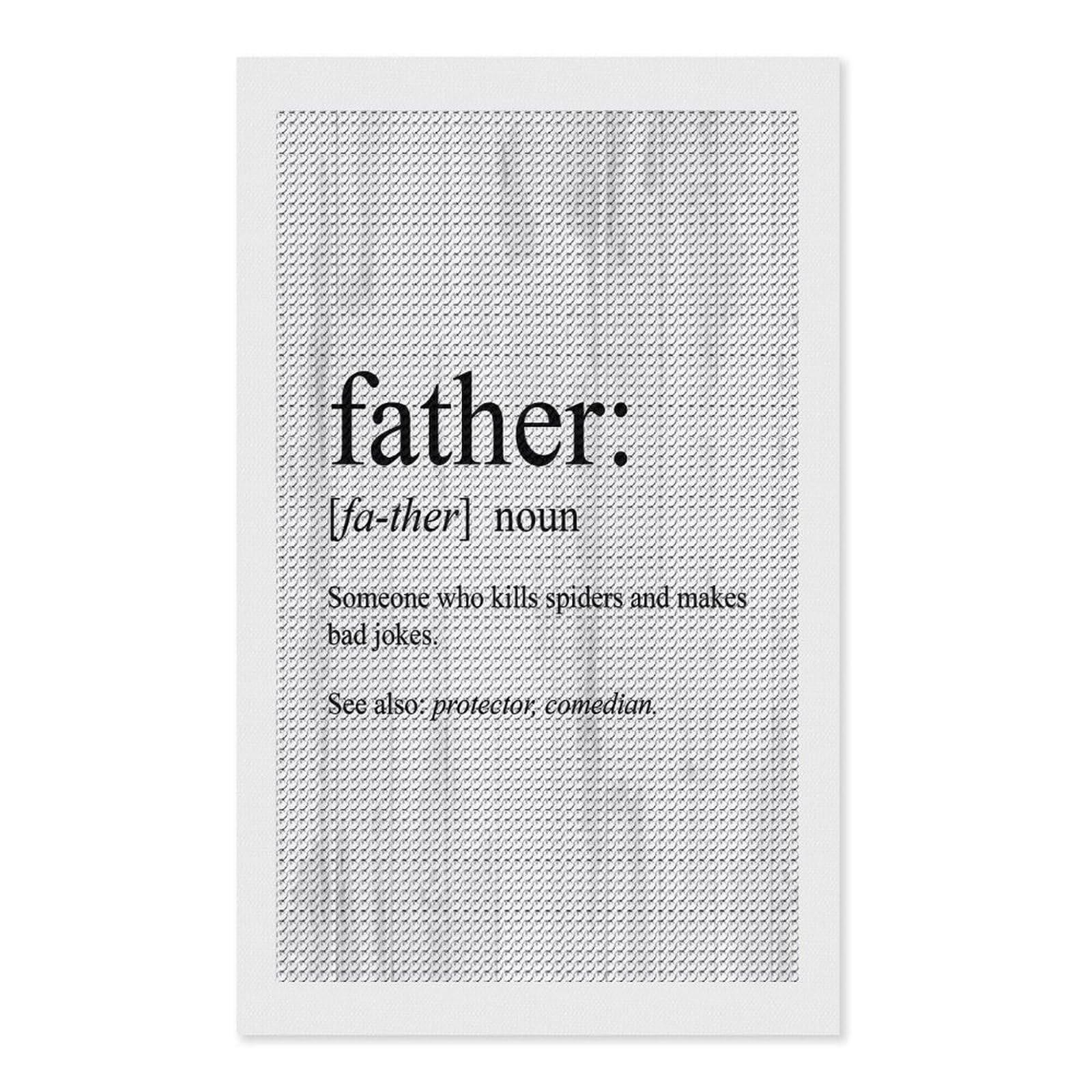 Junmoney Father Definition Diamond Painting Canvas Kit 12"x20", for Teens, Vintage Style Decor, Modern Decor, Home Wall Art, Festive Craft Gift