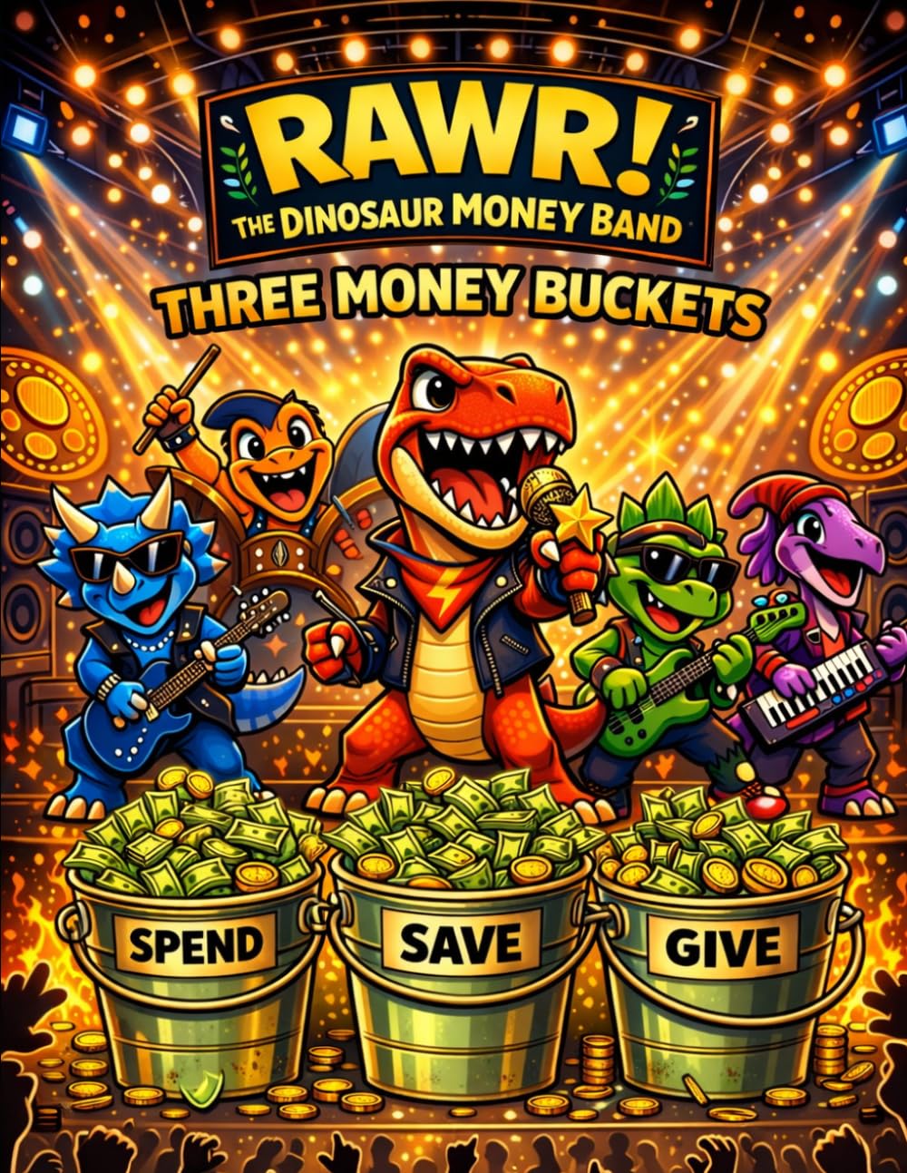 RAWR! - THREE MONEY BUCKETS: RAWR! The Dinosaur Money Band - Rockin' About Money!