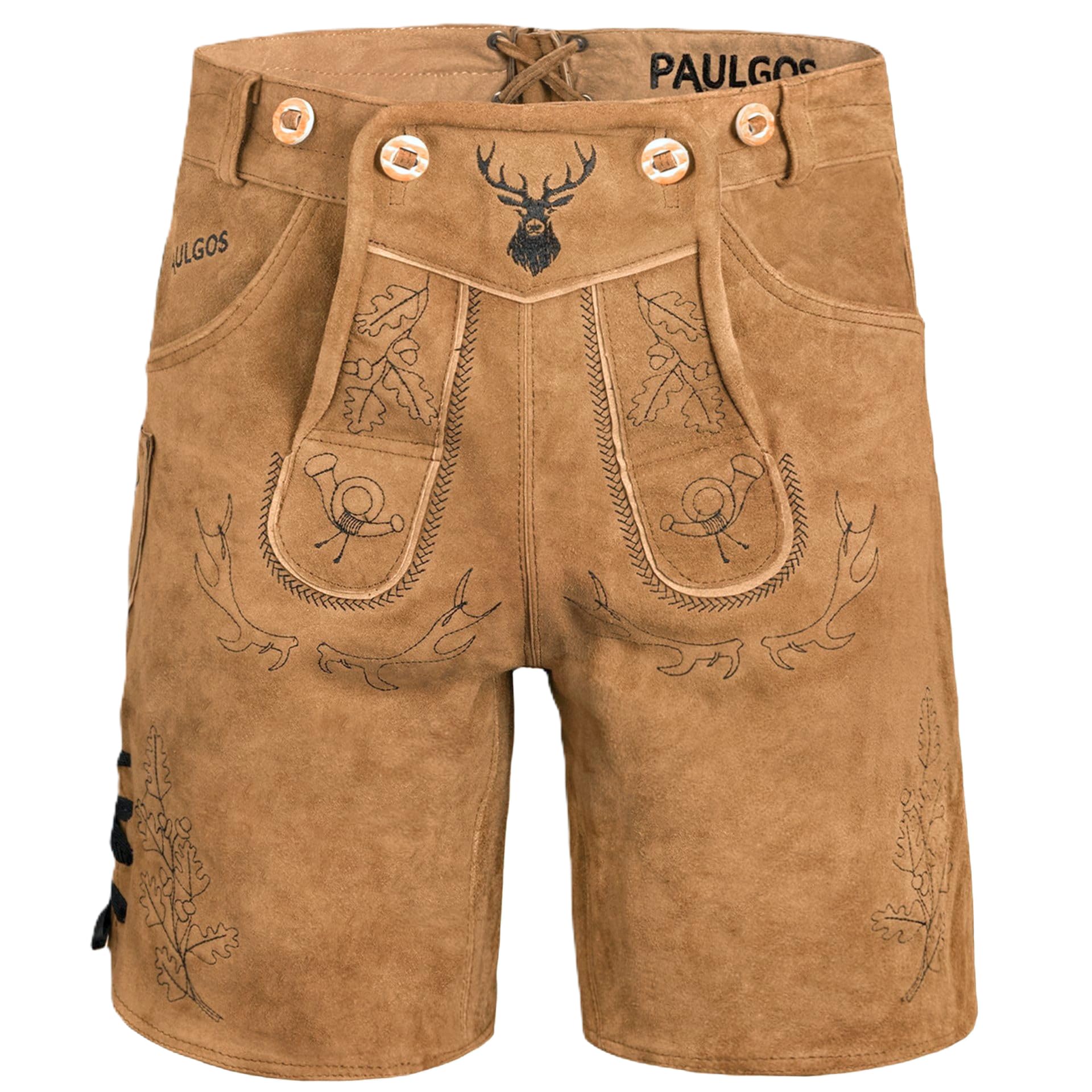 Herren Trachten Lederhose HK5 + Träger, Echtes Leder, Gr. 44-60