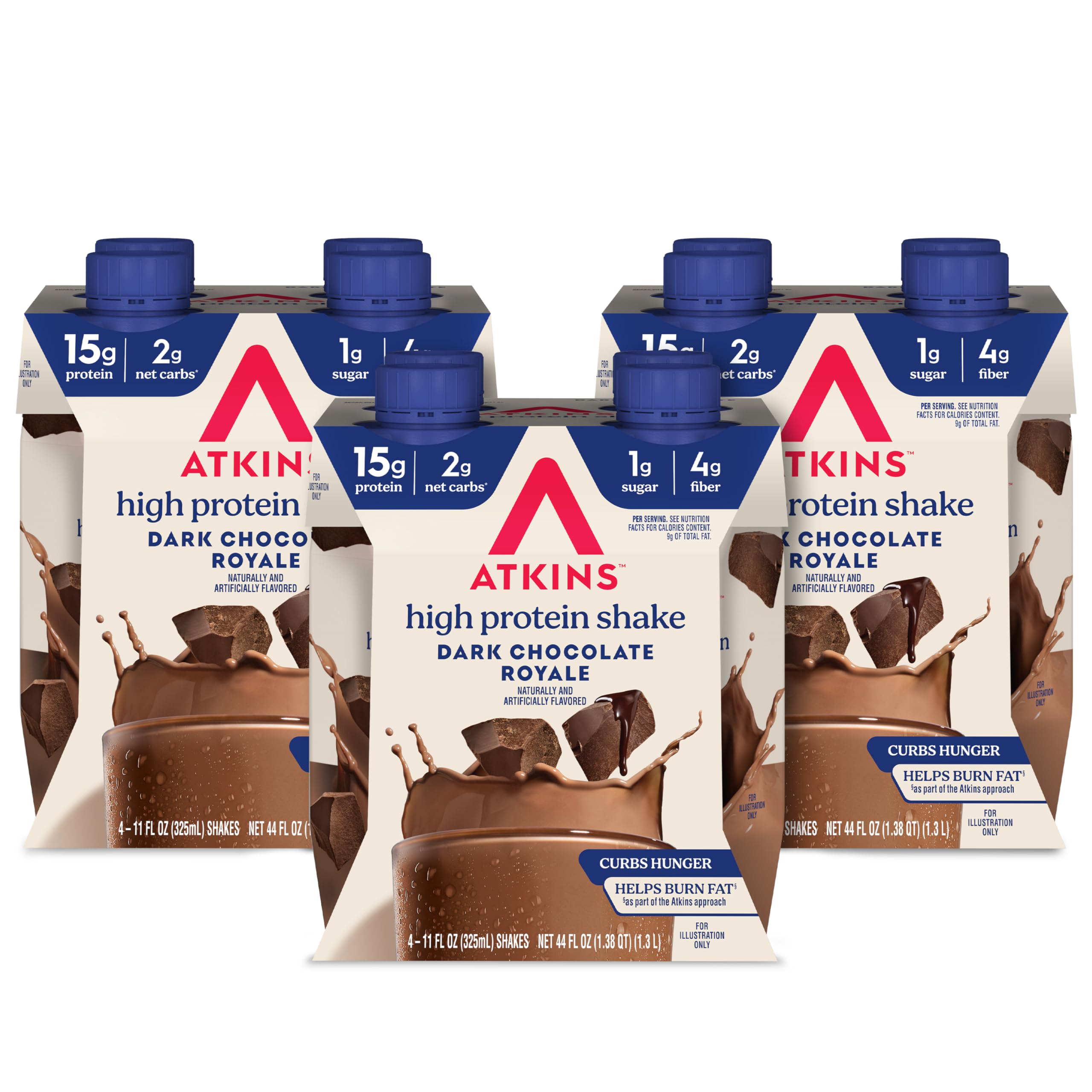 Dark Chocolate Royale Protein Shake, High Protein Shakes, Low Glycemic, Low Carb and Low Sugar Chocolate Flavored Protein Shakes, Keto Friendly, 12 Count
