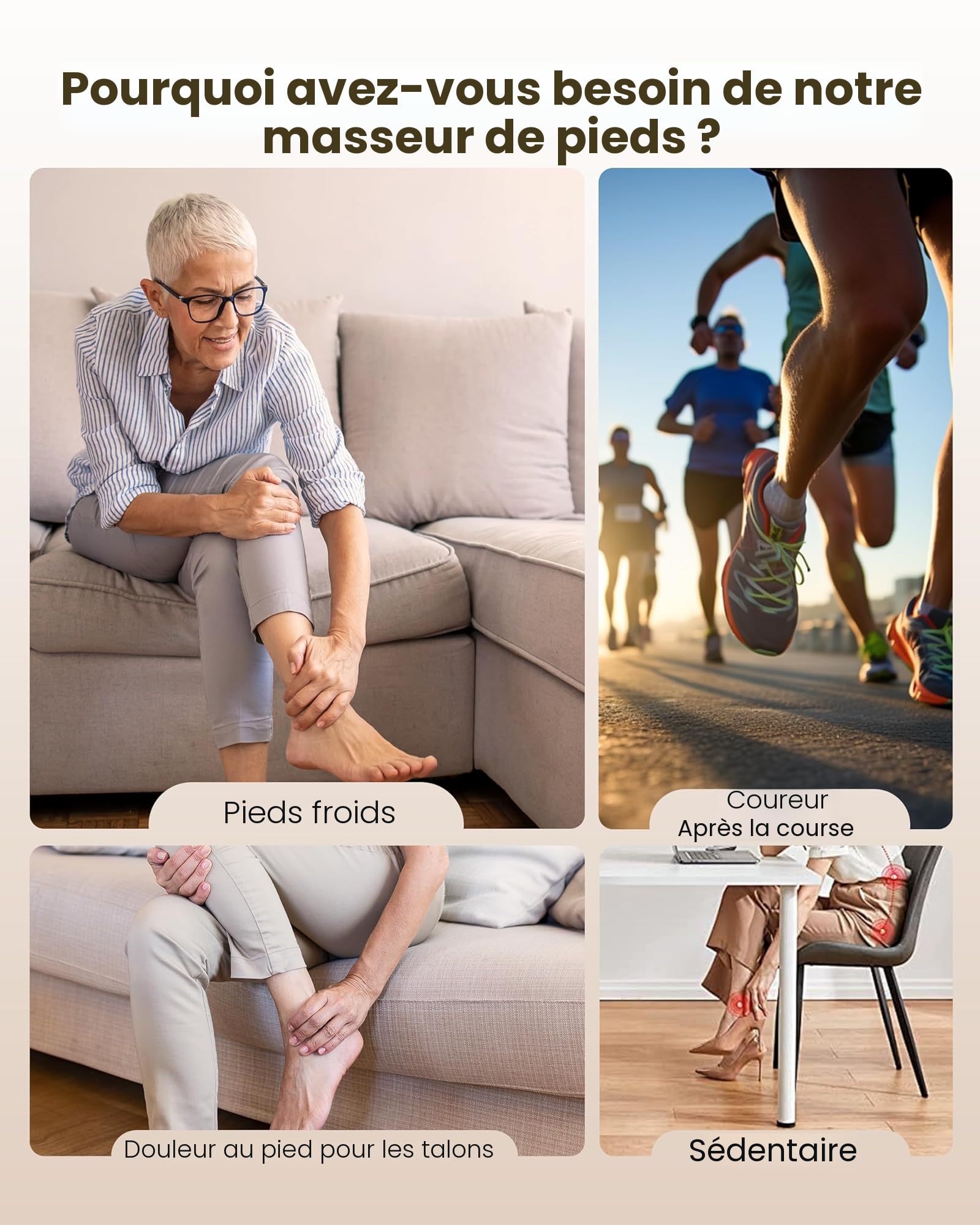 COMFIER Masseur de Pieds,masseur de pieds shiatsu électrique avec vibration pétrissage,Jusqu'à la Taille 46