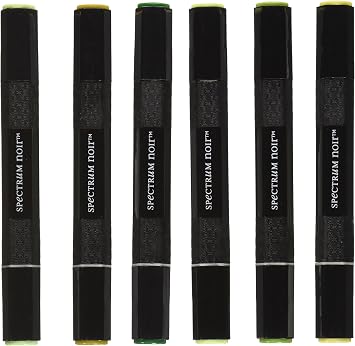 Spectrum Noir Crafters Companion SPECN-Green Alcohol Markers, Greens, 6 Per Package