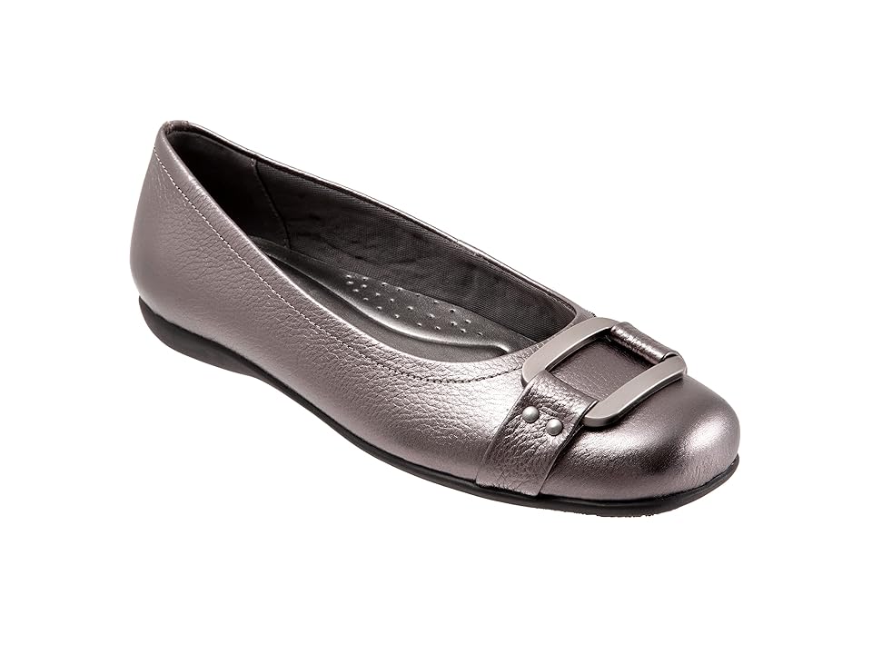 Trotters Sizzle (Pewter) Women's Dress Flat Shoes INTERNATIONAL SHIPPING
