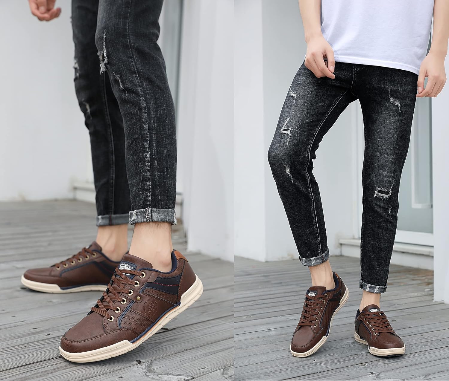 ARRIGO BELLO Mens Casual Shoes Fashion Sneakers Breathable Comfort Classic Lace-Up Low Top Walking Shoes - Image 2