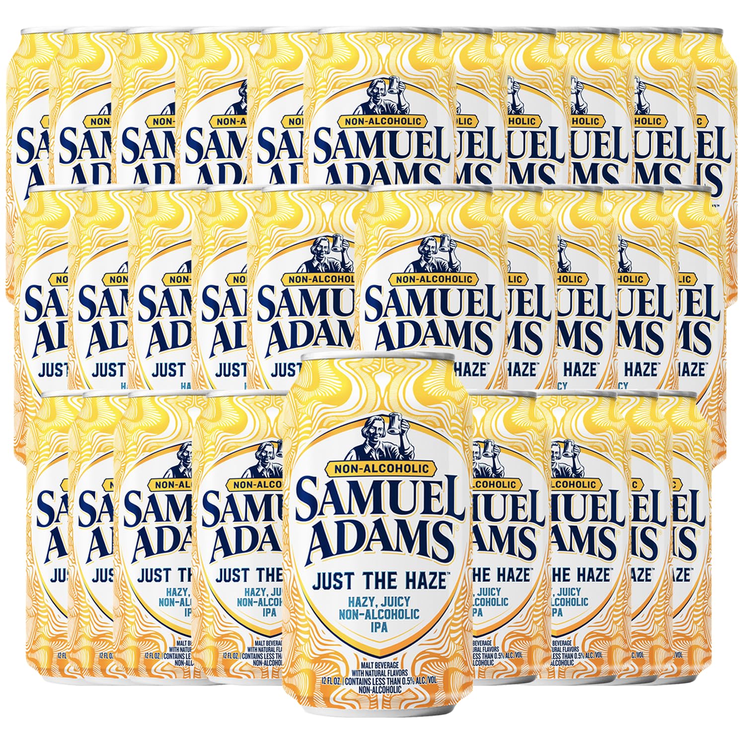 Samuel Adams 30 Pack Just the Haze Non-Alcoholic Hazy IPA Brew - Dealcoholized Sam Adams Craft Beer - 12oz Cans - Sabro, Citra, Mosaic, Cascade Hops