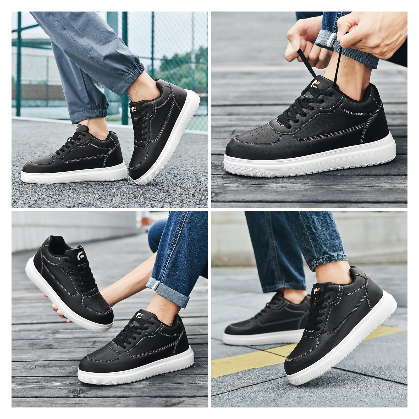 Zapatos Elevación Invisibles para Hombre Altura Ajustable 6/8/10CM Zapatillas Deportivas Transpirables Antideslizantes y Multifuncionales Cómodas Sneakers 40-45EU