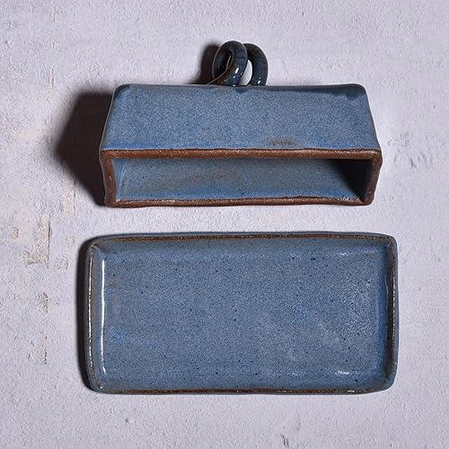 Miniatura 5 de Mantequillera con tapa de MudWorks Pottery, azul barrington, hecho a mano en los Estados Unidos