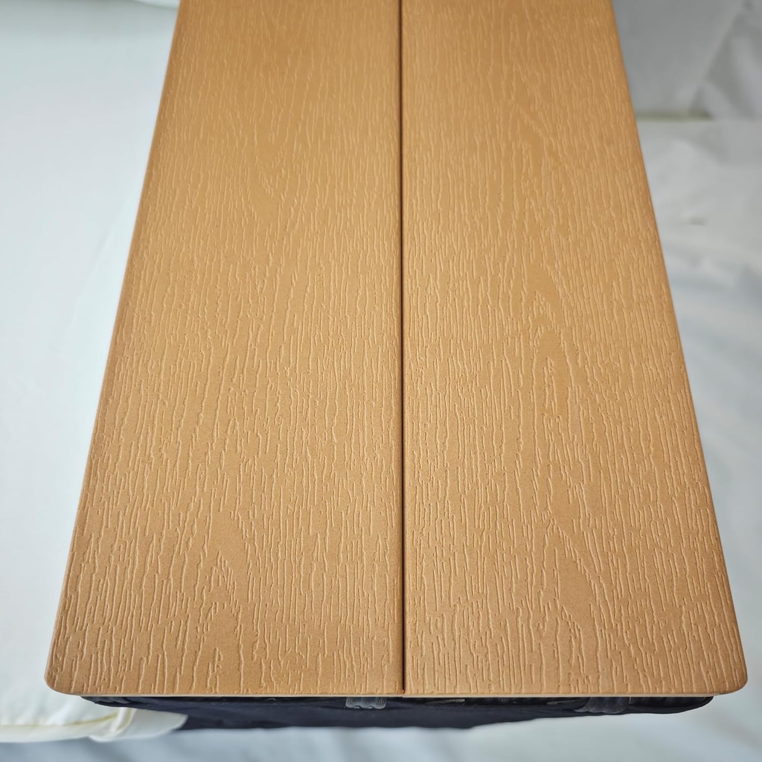 Outsunny 3-Seat Outdoor Patio Sofa with 24.5" Extra Wide Deep Seats, PE Wicker Sofa with Wide Wood Effect Armrests and 4" Cushions, Rattan Outdoor Couch for Porch, Garden, Poolside, Beige