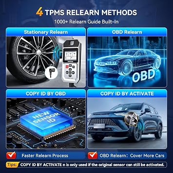 THINKTPMS VENU90 TPMS OBD2 Scanner Diagnostic Tool, Activate/Read/Learn TPMS Sersor, Programming THINKCAR/MUCAR Sensors(315/ 433MHz) Only,No App Needed, Lifetime Wi-Fi Upgrades