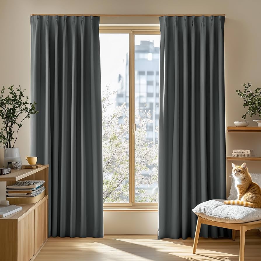 Amazon｜Deconovo 1級遮光 ドレープカーテン 幅100cmx200cm