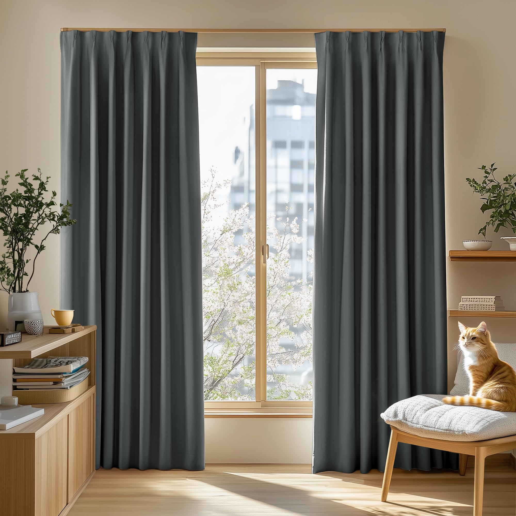 Amazon｜Deconovo カーテン 1級遮光 2枚組 幅130×丈200cm 厚手