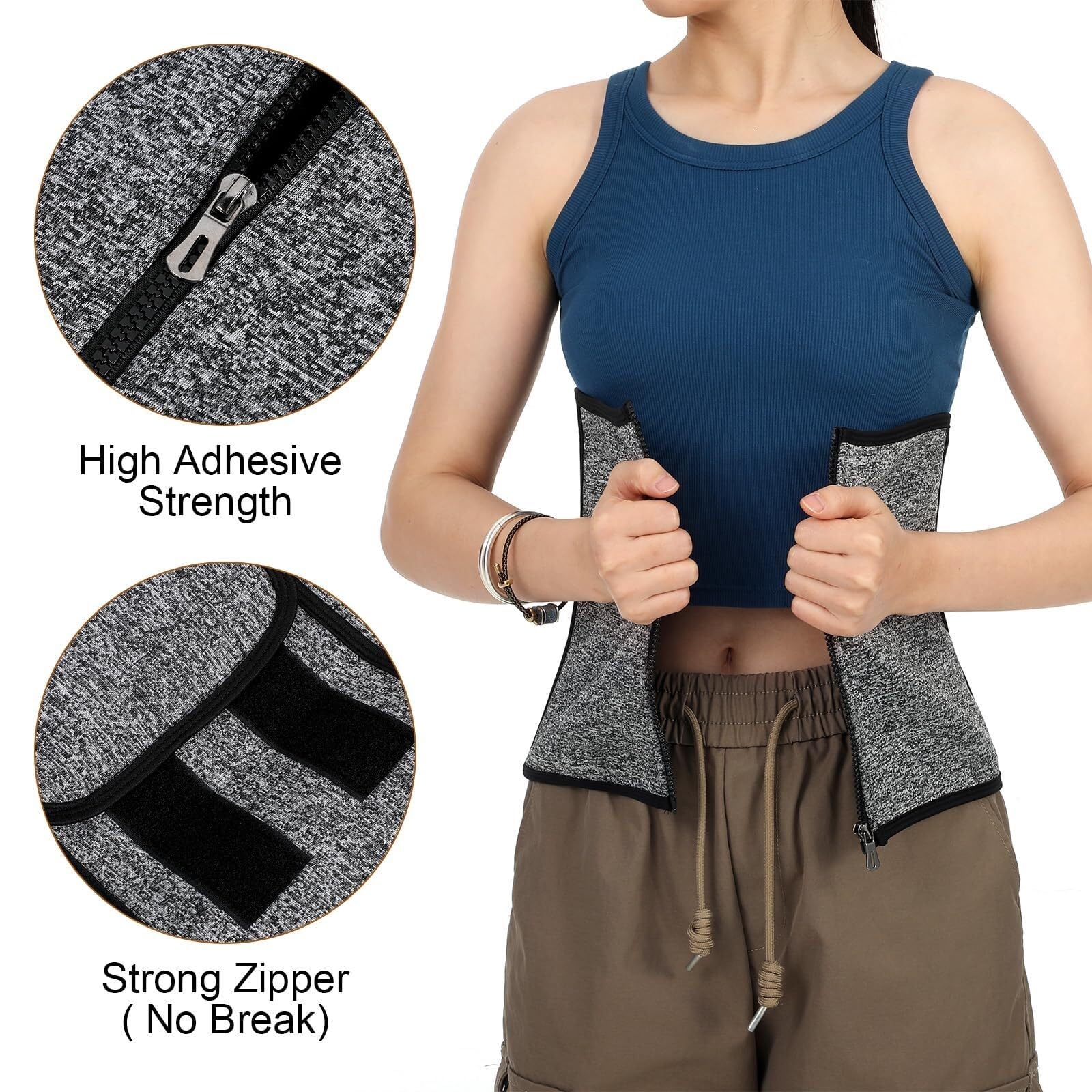 Ceinture Lombaire Réglables Ceinture De Fitness en Caoutchouc À Double Enveloppe for Réduire La Graisse Abdominale Travail Universel(Black,XL)