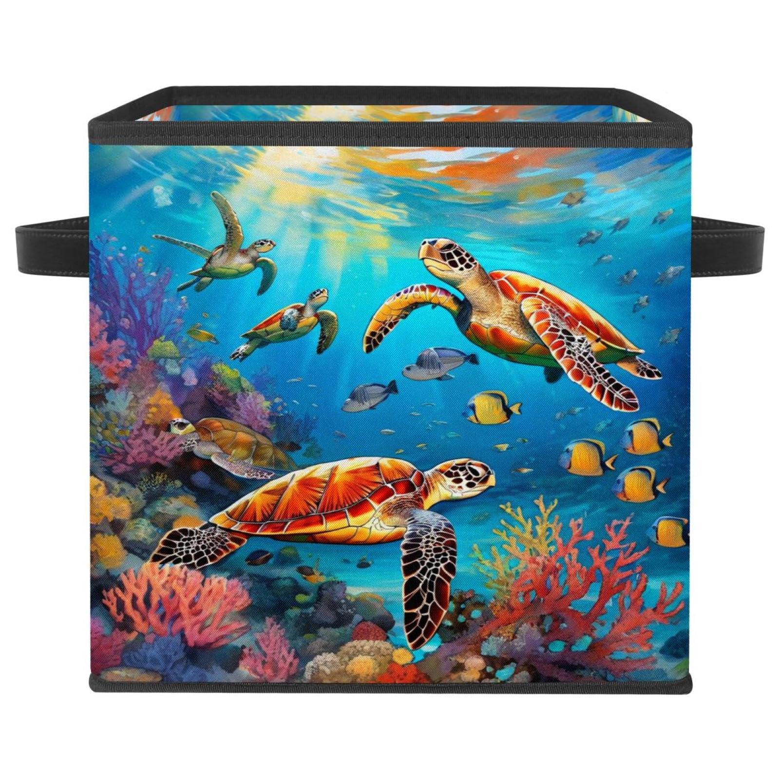 Bac de rangement cubique tortue panier organisateur maison et coffre jouets