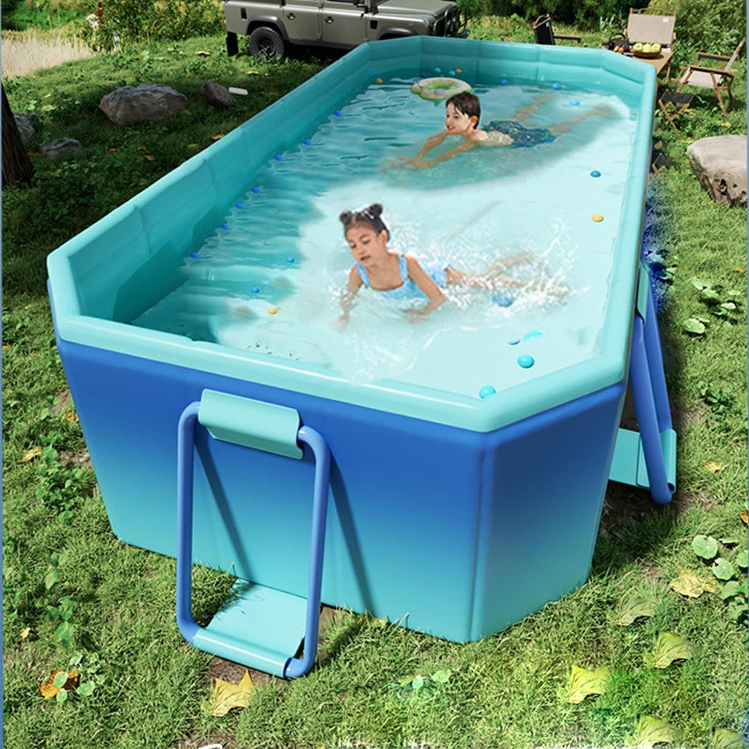 Piscina pieghevole per animali domestici e adulti, vasca da bagno portatile non gonfiabile, facile da installare, perfetta per divertimento estivo e relax all'aperto