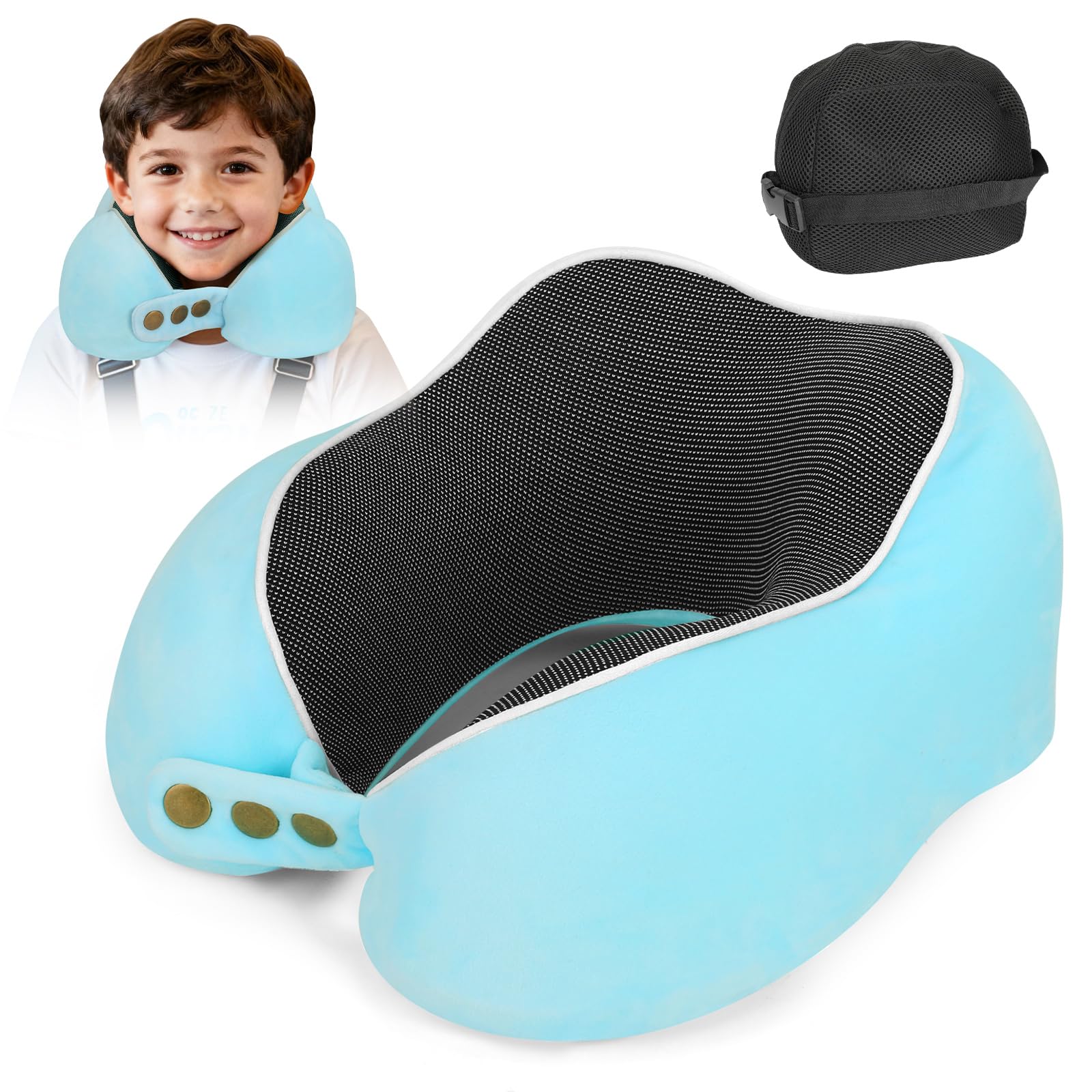 Coussin de voyage pour avion train et voiture avec soutien cervical ergonomique 360°