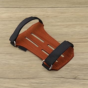 Create idea Outdoor Archery Arm Guard Archery Protective Gear Outdoor Arm Guard with Reverse Hair Suitable for Traditional Archery Forearm Protection Brown