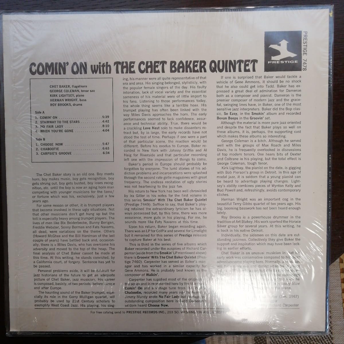 Amazon.co.jp: USオリジナル van gelder刻印 Chet Baker Comin Amazon.co.jp: USオリジナル van gelder刻印 Chet Baker Comin