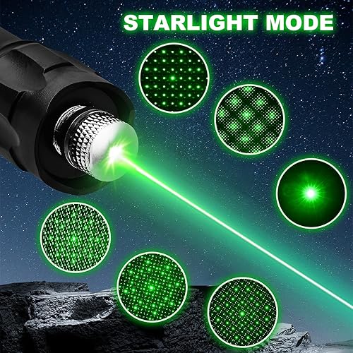 Miniatura 4 de Cowjag Linterna de puntero láser verde de alta potencia, linterna láser de largo alcance, láser recargable, con estuche de transporte (luz verde)