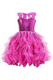 Christmas Tutu Dress for Girls Sequin Tulle Fairy Ball Dresses for Toddler Kid Little Girl Fancy Sparkly Birthday Outfit