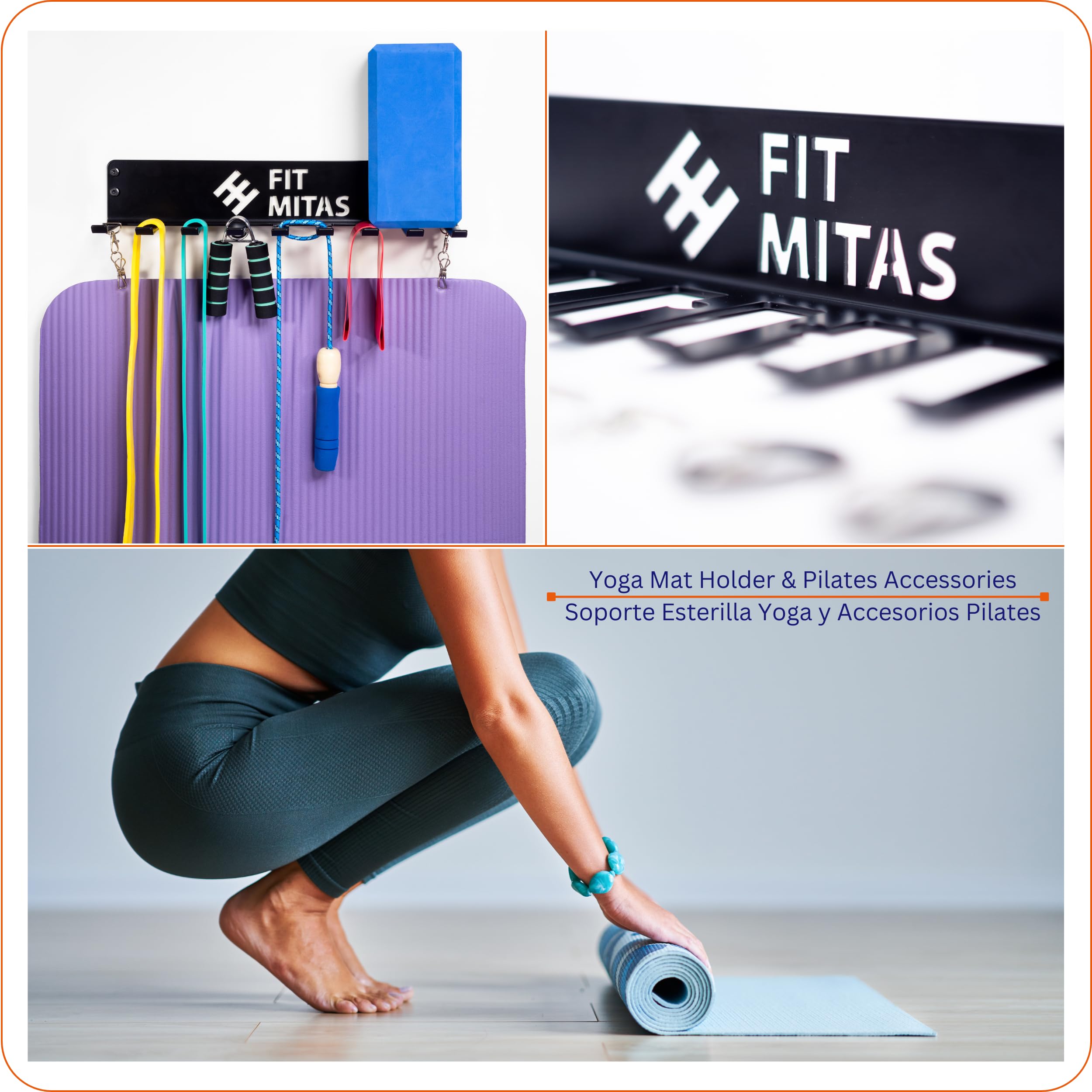 Supporto per Materiale Sportivo | Rack di Stoccaggio Pesi | Organizzatore Rack Palestra | Supporto Tappetino Yoga | Supporto da Parete per Fasce Elastiche | Organizer per Barre Pesi e Manubri