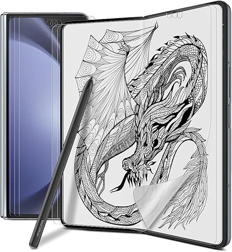 [3+3] Protector de pantalla mate antideslumbrante para Samsung Galaxy Z Fold 5, paquete de 3 protectores de pantalla mate antideslumbrantes + 3