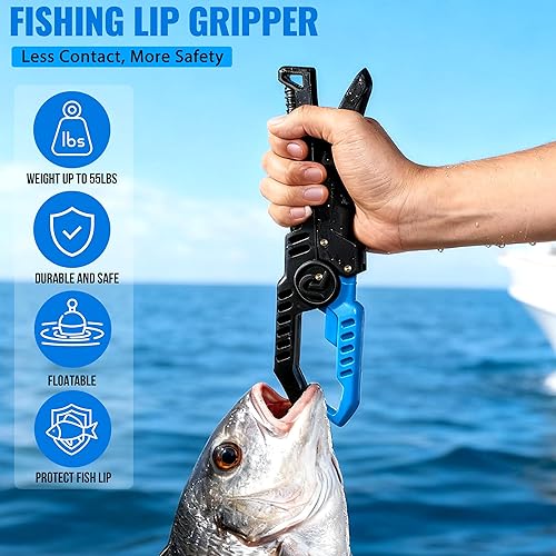 Miniatura 8 de PLUSINNO Equipo de pesca, kit completo de pesca incluye caña de pescar y carrete combo, caja de aparejos con señuelos de pesca, accesorios de pesca,