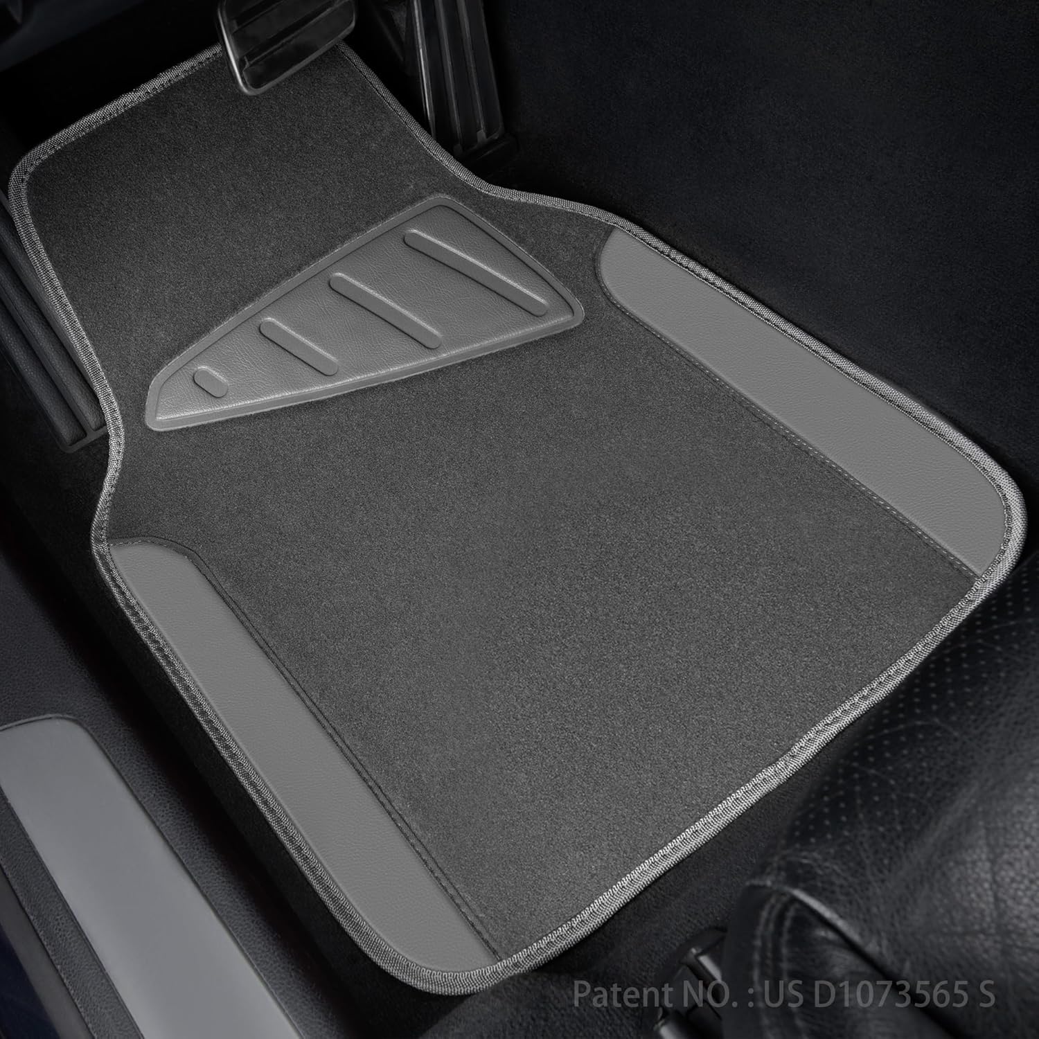 CAR PASS Waterproof Universal Fit Car Floor Mats, Car Mats Fit for SUV,Vans,sedans, Trucks,Set of 4pcs Car Carpet with Driver Heel Pad (All Gray) - Image 7