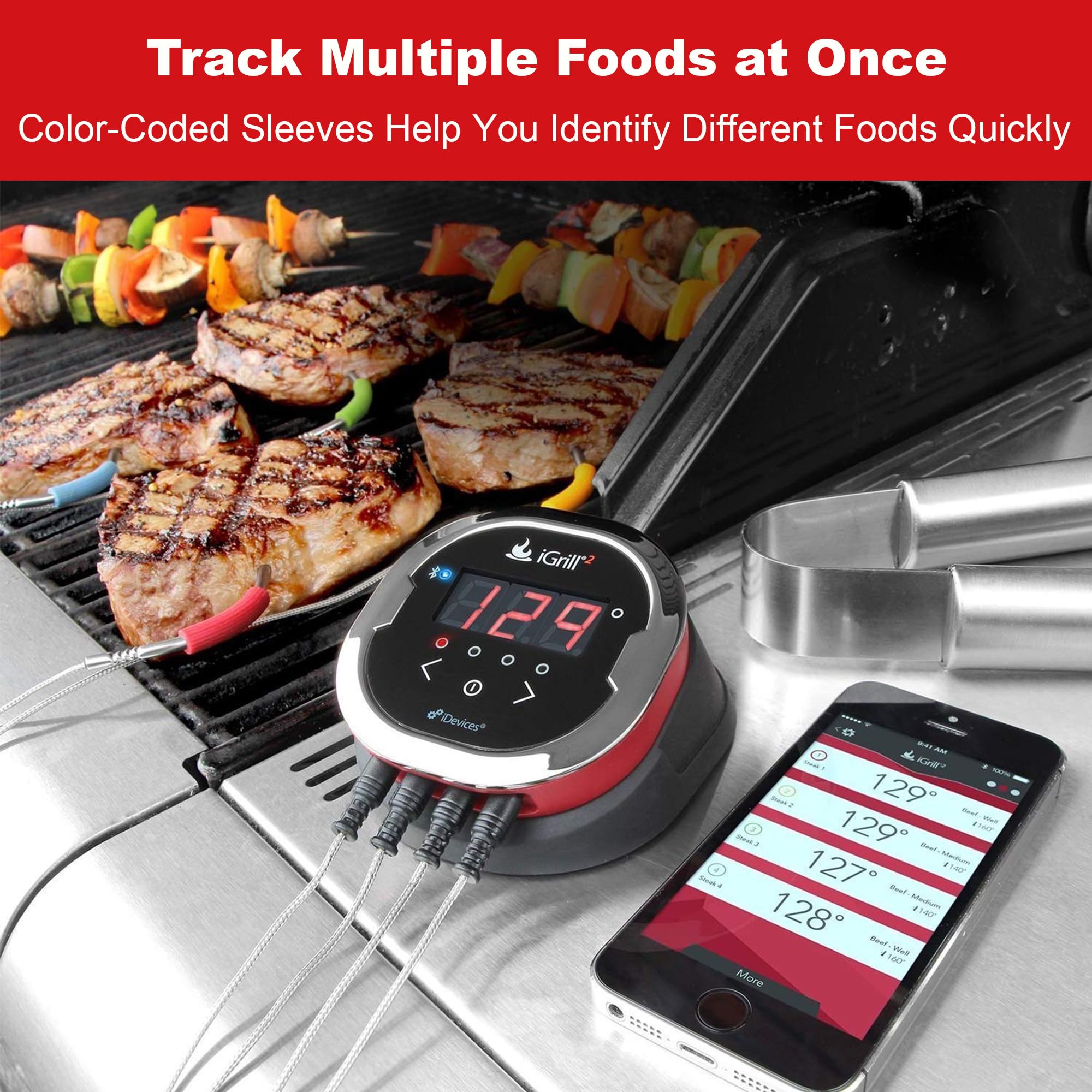 DELSbbq 4er-Pack Ersatz-Temperaturfühler für Weber iGrill