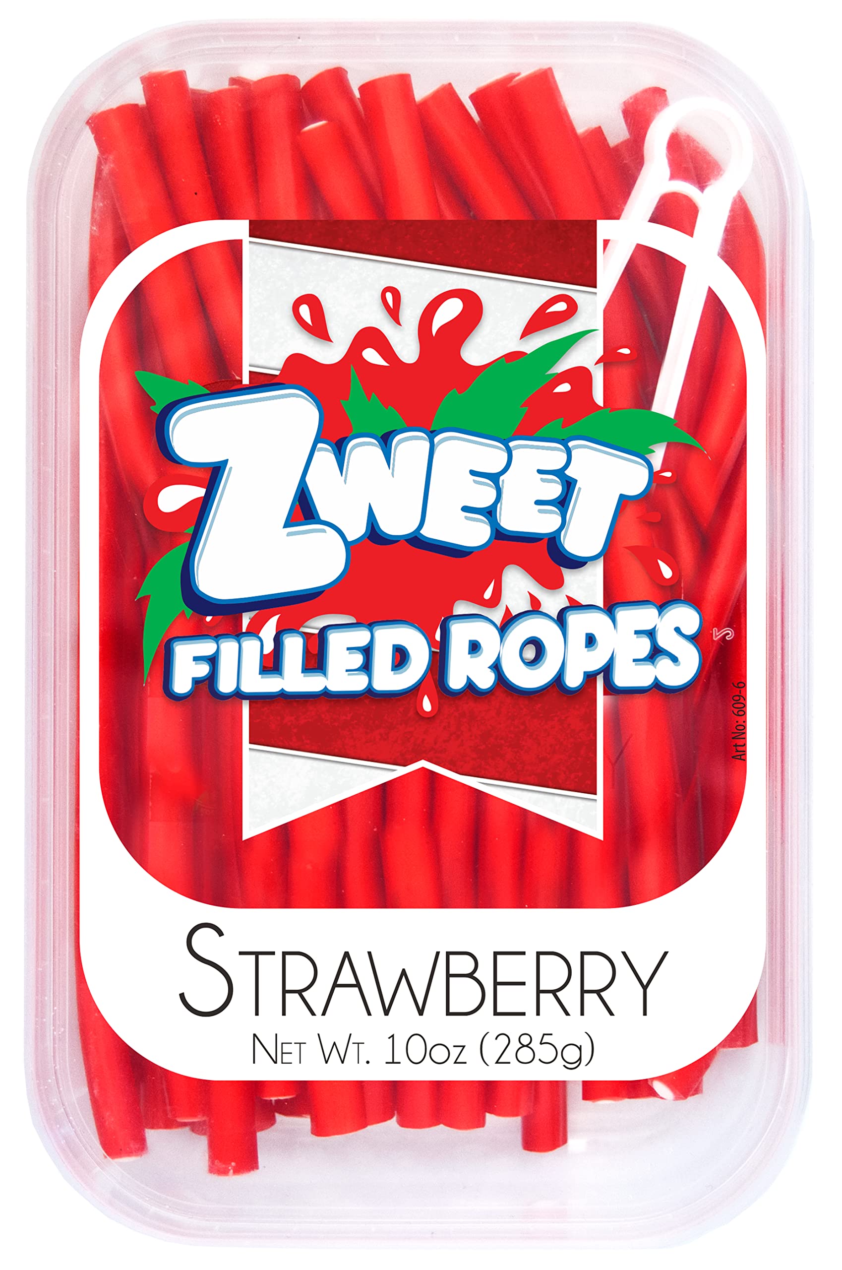 Amazon.com : Zweet Filled Strawberry Candy Ropes 10 Ounce - Kosher