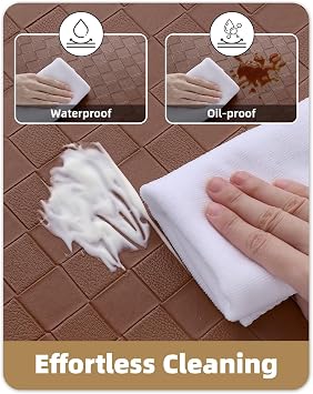 Color&Geometry Checkered Narrow Kitchen Floor Mat Anti Fatigue 17x71, Brown