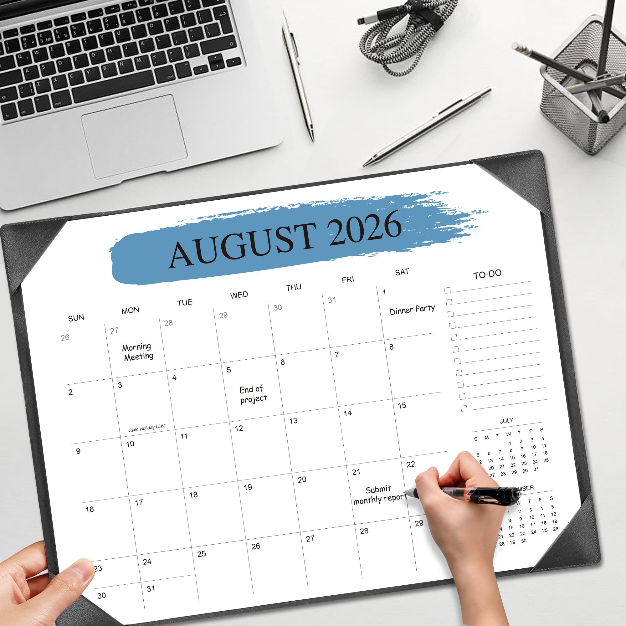 Tischkalender 2025-2026 – 18-Monats-Schreibtischkalender von Juli 2025 bis Dezember 2026, für Büro, Schule & Zuhause – Großer Lehrer-Schreibtischkalender 55,9 x 43,2 cm (schwarz)