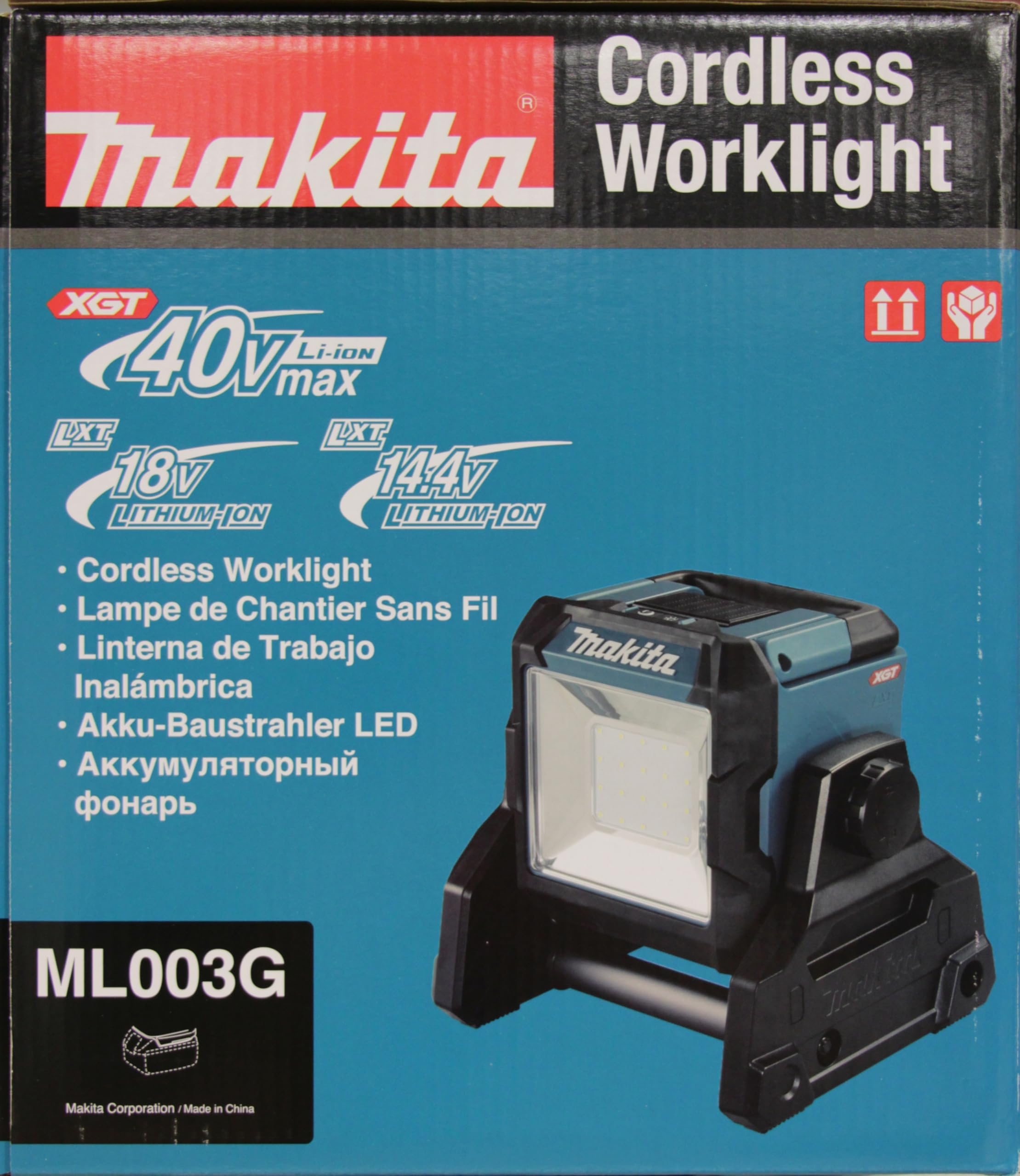 Makita ML003G 40V Max Li-ion XGT LED Luce da lavoro - Batterie e caricabatterie non inclusi