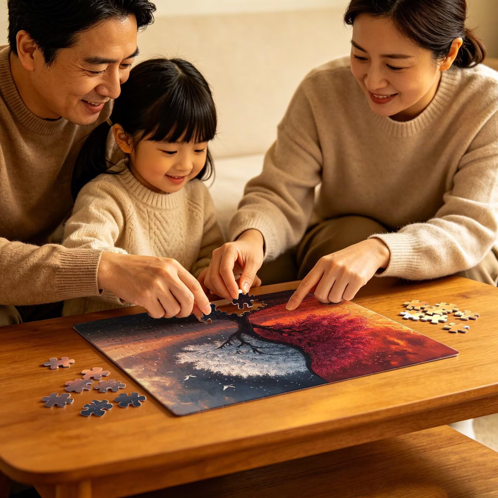 Puzzle 1000 elementów, drzewo (2) puzzle 1000 elementów dla dorosłych, klasyczne puzzle, trudne puzzle, drewniane puzzle do dekoracji bożonarodzeniowej, prezenty dla kobiet, dekoracja domu, 75 x 50 cm