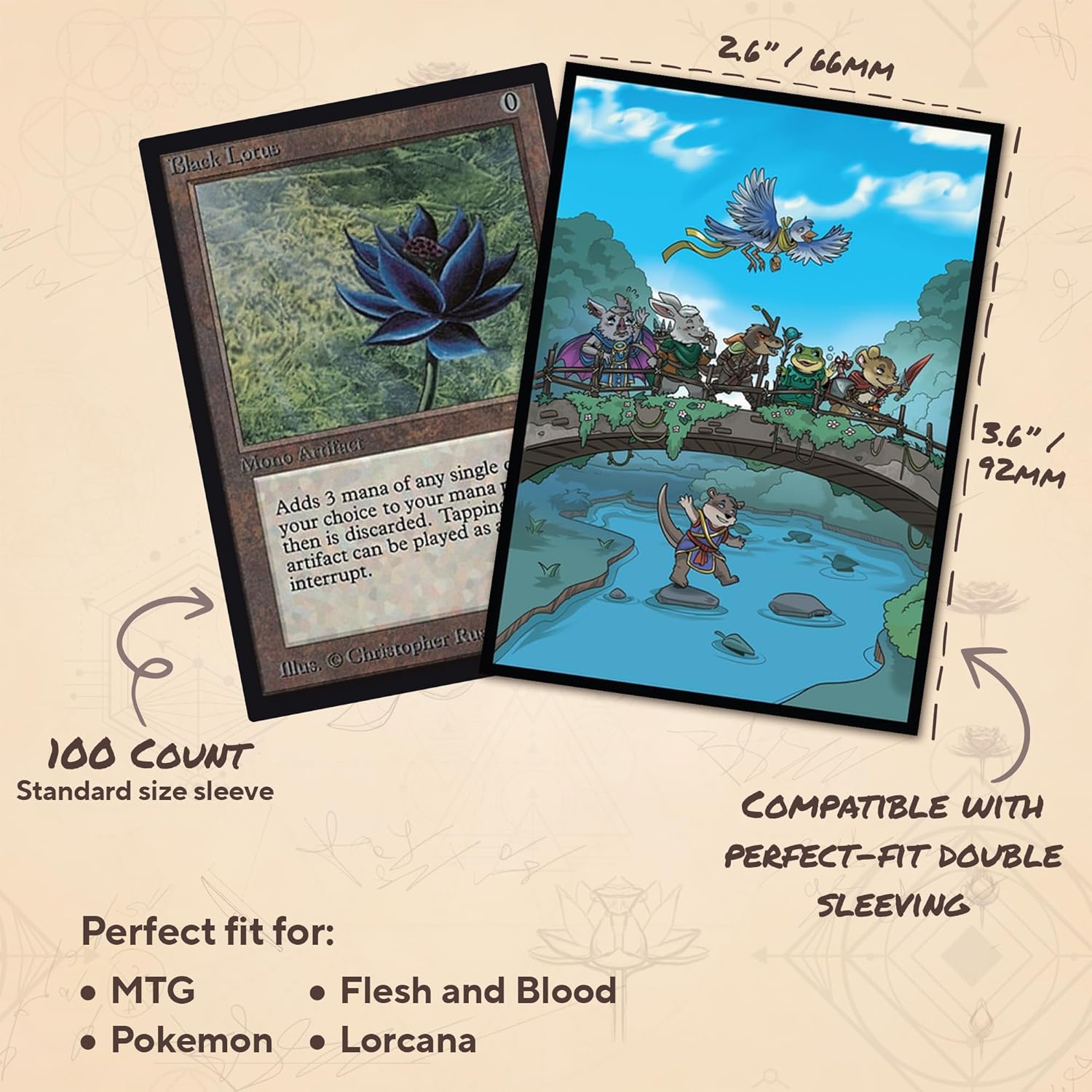 Bloomburrow MTG Card Sleeves (Smooth) - 104 Count Standard Size TCG Sleeves - Compatible with Magic The Gathering - Double Sleeving - Original Art Design